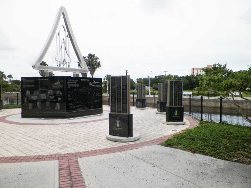 A view of Space View Park's shuttle monument, which was dedicated this past weekend. This monument pays tribute to the thousands of workers and engineers who made the shuttle program a success despite adversity. Photo Credit: Space View Park website (http://www.nbbd.com/godo/spaceviewpark/)