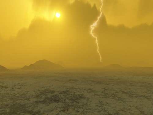 The surface of Venus today is scorching hot and desolate, as depicted in this illustration. But billions of years ago, there may have been oceans of carbon dioxide. Image Credit: ESA