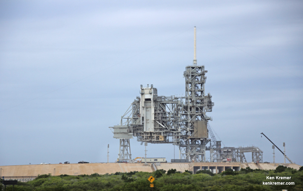 SpaceX is modifying historic Space Launch Complex 39A at the Kennedy Space Center in Florida to launch astronauts on the Falcon 9/Dragon crew spacecraft by 2017. Credit: Ken Kremer – kenkremer.com