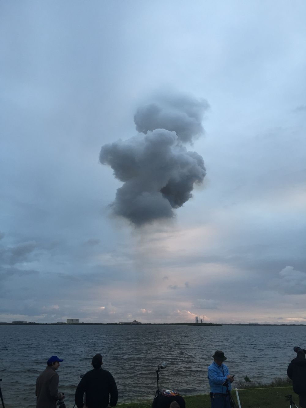 A plume signals that EFT-1 is underway shortly after Friday morning's 7:05 a.m. launch. Photo Credit: Emily Carney. Posted by AmericaSpace