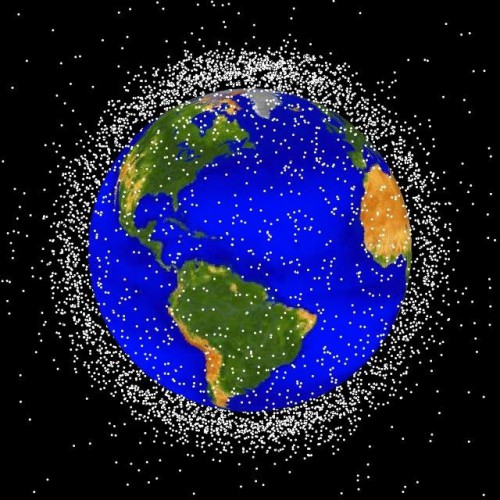 More than 500,000 pieces of space debris orbit Earth traveling at speeds up to 175,000 mph. Image credit: NASA 