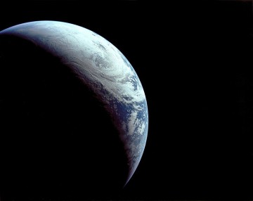Stunning view of Earth, captured by Apollo 4, near the peak of its high apogee. Photo Credit: NASA