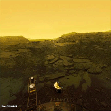 One of the few photos we have so far from the surface of Venus, from the Soviet Venera 13 spacecraft. Image Credit: NASA National Space Science Data Center/Harvard Micro Observatory/Don P. Mitchell