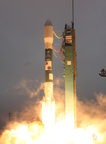 The Delta II rocket carrying the Aquarius/SAC-D spacecraft lifts off from Vandenberg Air Force Base, Calif, on June 10, 2011. Photo Credit: United Launch Alliance 