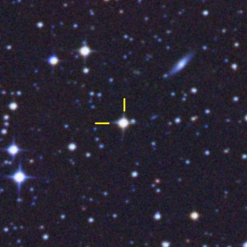 The star J1407 in the finder chart image. Image Credit: University of Rochester