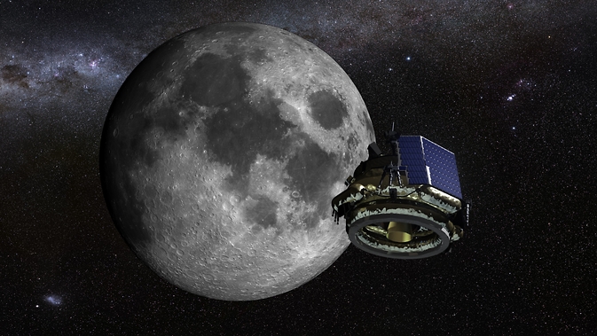 An artist illustration of the Moon Express MX-1 lunar lander on its mission to the moon. Image Credit: Courtesy of Moon Express Inc. 