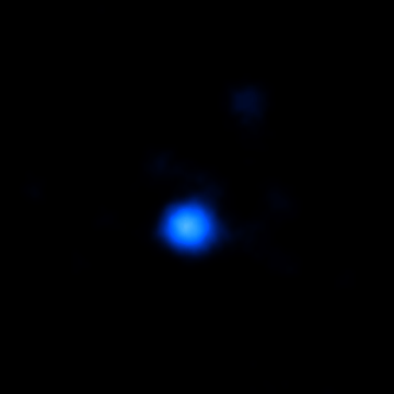 An X-ray movie of the region close to Sgr A* which shows the recently giant flare (upper right), along with a much steadier X-ray emission from a nearby magnetar, (lower left). Image Credit: NASA/CXC/Amherst College/D.Haggard et al.