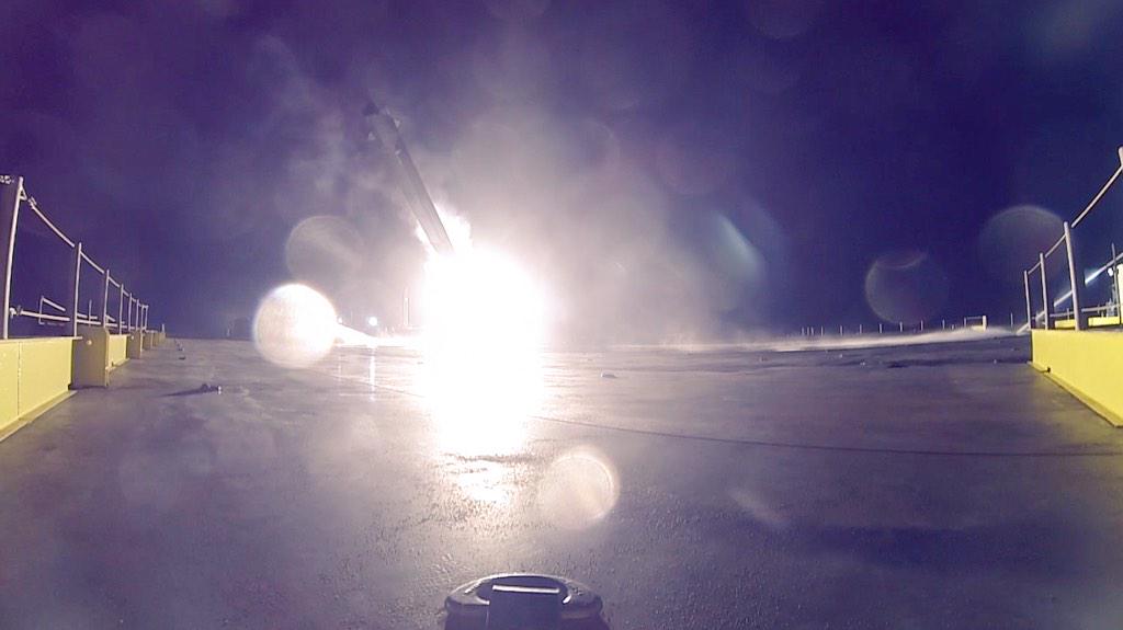 SpaceX booster hitting the ASDS in the first ever attempt to land a rocket on a barge. Photo: SpaceX / @ElonMusk via Twitter