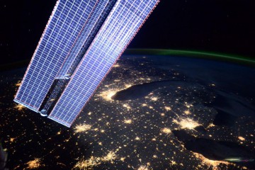 A view of the Great Lakes at night from the ISS this week. Photo Credit: NASA / Barry Wilmore