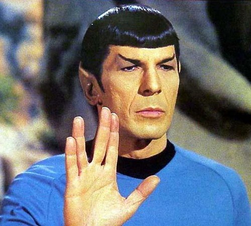 Mr. Spock of Star Trek as portrayed by Leonard Nimoy who passed away on Feb. 27, 2015 at age 83 