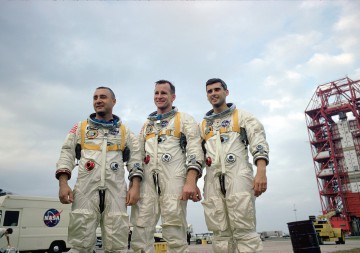 The Apollo 1 crew consisted of (from left) Commander Virgil "Gus" Grissom, Senior Pilot Ed White and Pilot Roger Chaffee. Photo Credit: NASA