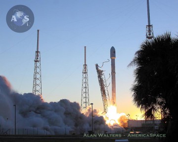 On its third launch attempt in four days, weather and technology met in harmony for Wednesday's successful liftoff. Photo Credit: Alan Walters/AmericaSpace