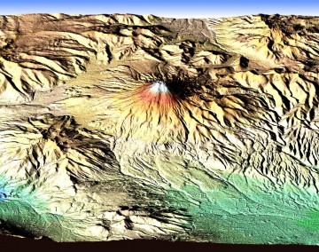 SRTM radar image of the volcano Cotopaxi in Ecuador. Image Credit: NASA/NIMA