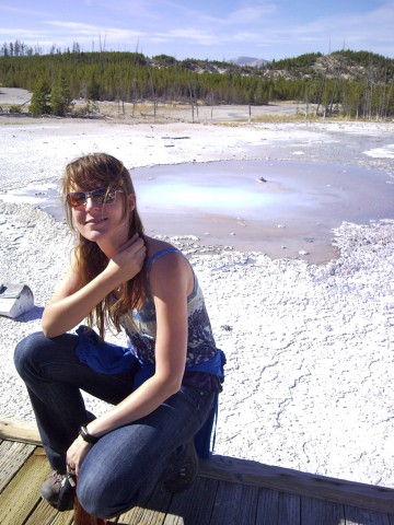 Lisa Kalteneggar at Yellowstone National Park. Photo Credit: Cornell University