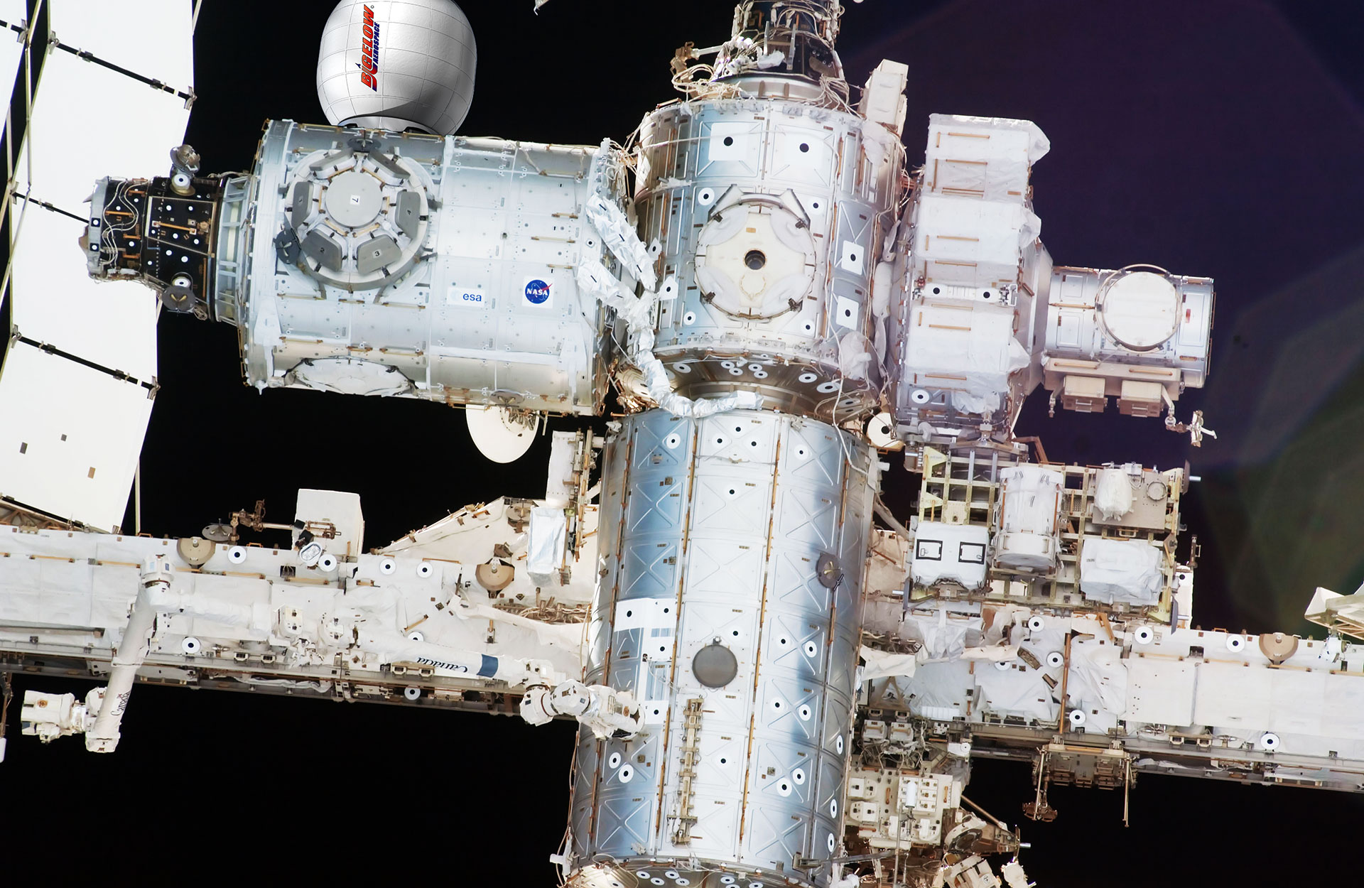 Bigelow Expandable Activity Module (BEAM) will be berthed to the Tranquility Node of the International Space Station for a two-year demonstration. It will be the first private space habitat of its kind. Credit: Bigelow Aerospace