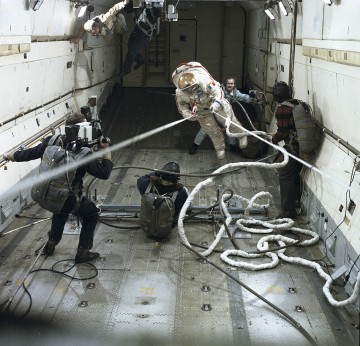 Jean-Loup Chretien practices his maneuvers, during training to become France's first spacewalker. Photo Credit: Joachim Becker/SpaceFacts.de