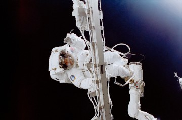 Susan Helms, pictured during the world's longest EVA on 11 March 2001. Photo Credit: NASA