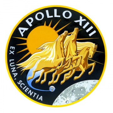 Apollo 13's Latin motto of "Ex Luna, Scientia" ("From the Moon, Knowledge") highlighted this mission as a voyage of exploration and scientific endeavor. Image Credit: NASA