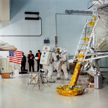 Jim Lovell and Fred Haise participate in lunar surface training in February 1970. Their target was the Moon's Fra Mauro foothills. Photo Credit: NASA