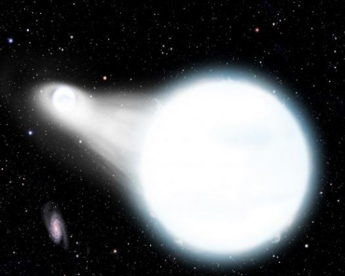 White dwarf stars are another possible explanation. White dwarfs, or other types of dead stars, in binary pairs, can feed off their companions like stellar zombies. Image Credit: Credit: David A. Aguilar (CfA)/McDonald Observatory