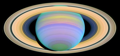 A breathtaking Hubble image of Saturn in ultraviolet light, showing the planet's southern hemisphere and the southern face of its rings. Image Credit: NASA/ESA and E. Karkoschka (University of Arizona)