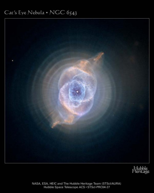 An ethereal view of the Cat's Eye Nebula. Image Credit: NASA, ESA, HEIC, and The Hubble Heritage Team (STScI/AURA)