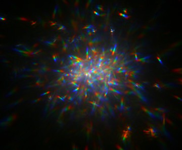 White light reflected off a glimmer mirror onto a camera sensor. Image Credit: G. Swartzlander/Rochester Institute of Technology