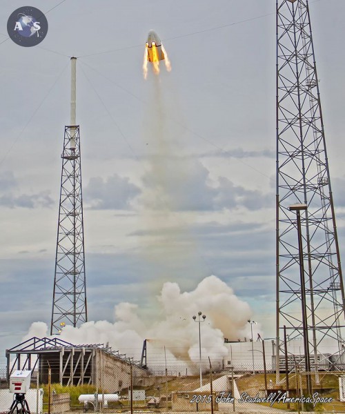 SpaceX Crew Dragon Pad Abort Test May 2015, Cape Canaveral AFS Launch Complex 40. Photo Credit: John Studwell / AmericaSpace