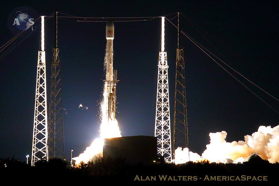 AsiaSat 6 launched by SpaceX's Falcon 9 in September 2014. Photo Credit: AmericaSpace / Alan Walters