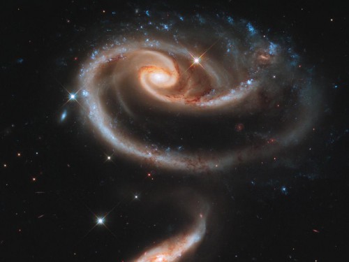 A group of interacting galaxies, called Arp 273, also known as 'Hubble's Rose'. Image Credit: NASA, ESA, and the Hubble Heritage Team (STScI/AURA)