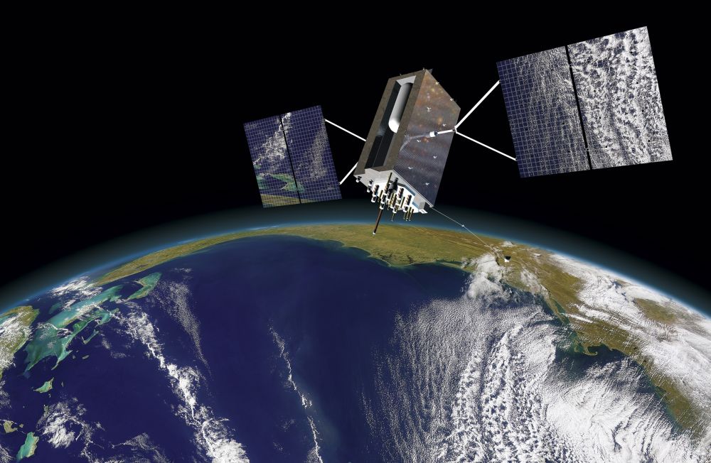 An artist's rendering of Lockheed Martin's GPS III satellite in operation. Image Credit: Lockheed Martin