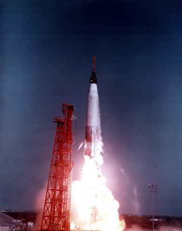 Faith 7 thunders into orbit on 15 May 1963. Photo Credit: NASA