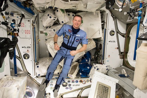 Expedition 43 Commander Terry Virts is pictured inside the Harmony node, with his back to the forward end of the module. Unused as a docking port since the end of the Space Shuttle era, it will soon be given a new lease of life as the primary interface for Commercial Crew vehicles. Photo Credit: NASA