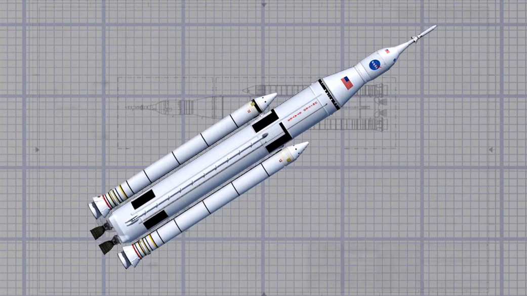 From NASA: "Artist concept of NASA's Space Launch System wireframe design. The SLS Program is kicking off its critical design review May 11 at NASA's Marshall Space Flight Center in Huntsville, Alabama." Image Credit: NASA/MSFC