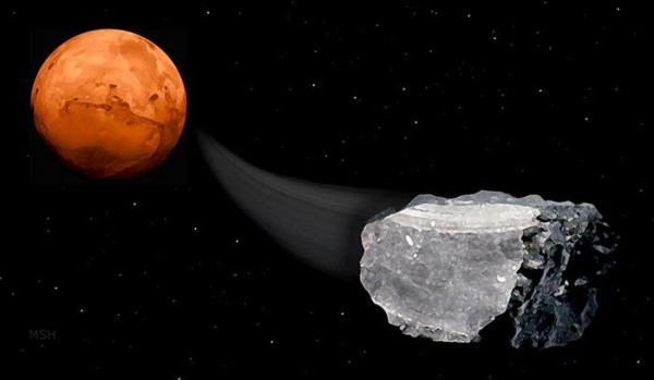 Methane has been discovered in some meteorites originating from Mars. Could it be a clue to life? Image Credit: Image by Michael Helfenbein