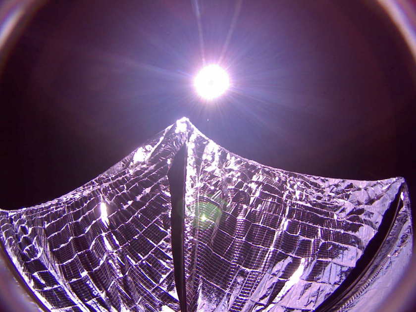 LightSail captured this image of its deployed solar sails in Earth orbit on June 8, 2015. Photo Credit and Caption: The Planetary Society