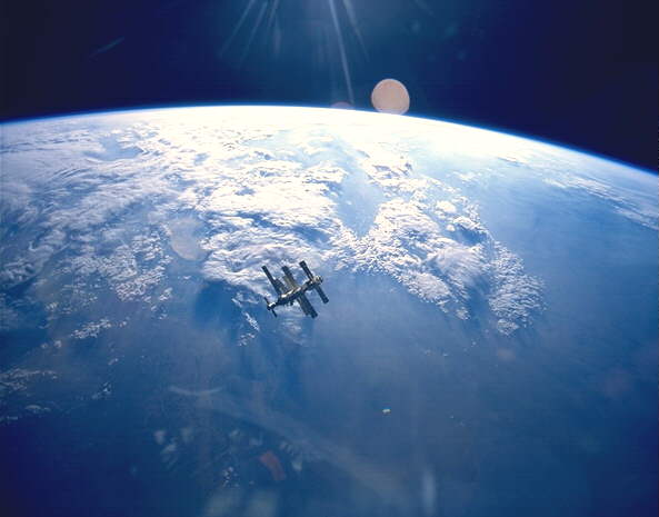 Russia's space station Mir, as pictured by the crew of STS-71. Photo Credit: NASA