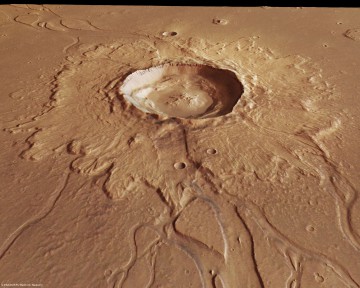 Mars has a lot of impact craters on much of its surface; impact glass in some of those craters may hold clues to past life on the planet. Image Credit: ESA