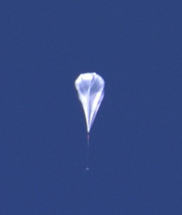 Up, up, and away: LDSD heads high into the atmosphere, lofted by a scientific balloon. Photo Credit: NASA