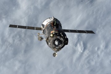 The departing Soyuz TMA-15M spacecraft, as tweeted by Expedition 44 astronaut Scott Kelly. Photo Credit: NASA