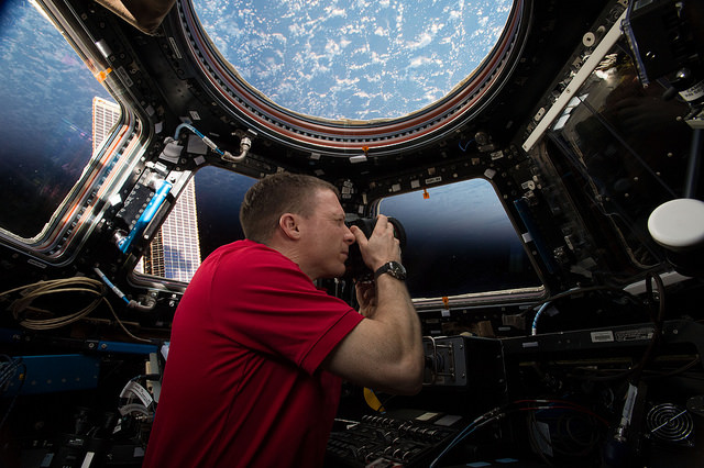 Many of Terry Virts' observations of Earth have been acquired from the multi-windowed cupola, which offers a virtually unobstructed view across the base of the U.S. Orbital Segment (USOS) and of vast swathes of the Home Planet. Photo Credit: NASA