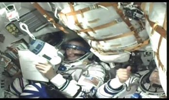 Kjell Lindgren is embarking on his first space mission. He served as "Flight Engineer-2", positioned in the left seat aboard Soyuz TMA-17M. Photo Credit: NASA TV