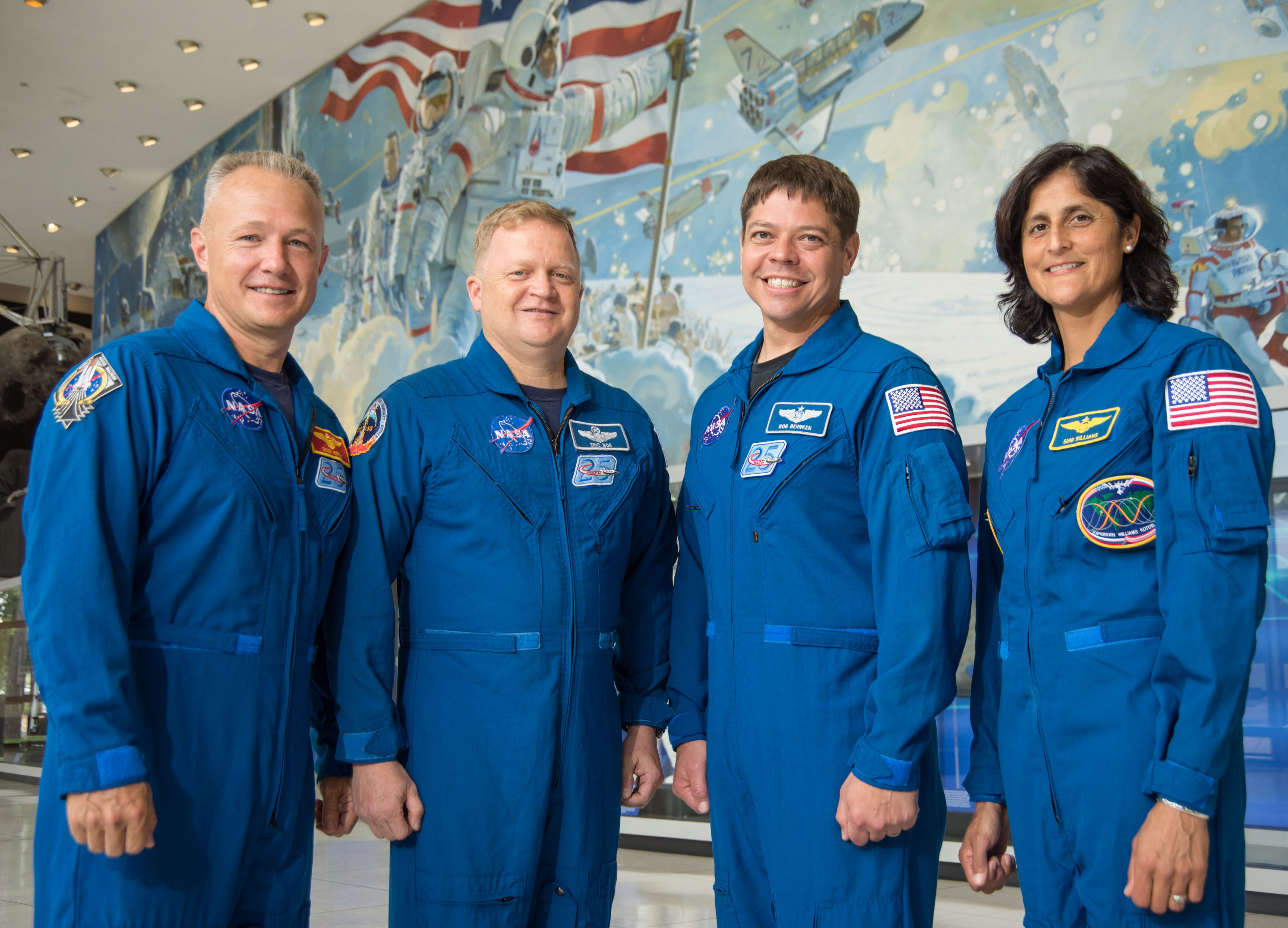 Last month, four veteran astronauts were assigned to begin training for the Commercial Crew Program. From left to right are Doug Hurley, Eric Boe, Bob Behnken and Suni Williams. Photo Credit: James Blair/NASA
