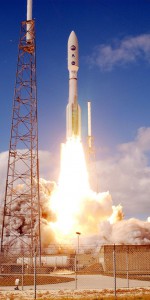 The first Atlas V 551 launches on 18 January 2006, carrying NASA's New Horizons spacecraft. Photo Credit: NASA