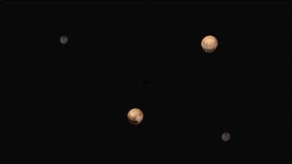New color images of Pluto sent back by New Horizons showing two different "faces" or hemispheres of the dwarf planet and its largest moon Charon. Image Credit: NASA/Johns Hopkins University Applied Physics Laboratory/Southwest Research Institute