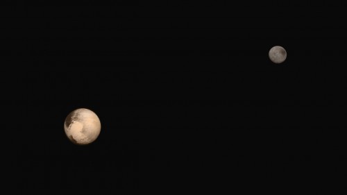 A breathtaking montage of Pluto and Charon, assembled from separate images that were taken on July 13 and 14 from NASA's New Horizons spacecraft, as the latter was making its historic close fly by of the distant dwarf planet and its system of moons. Image Credit/Caption: NASA/Johns Hopkins University Applied Physics Laboratory/Southwest Research Institute