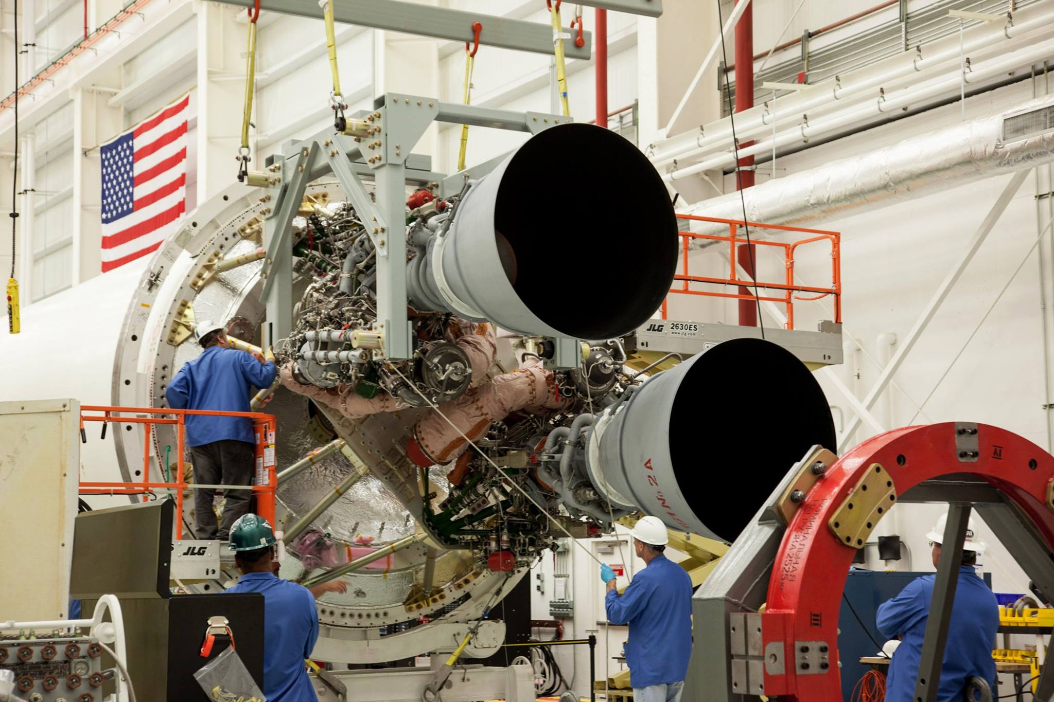 The first two RDR-181 engines are installed on a modified Antares core stage. Photo Credit: NASA / Terry Zaperach
