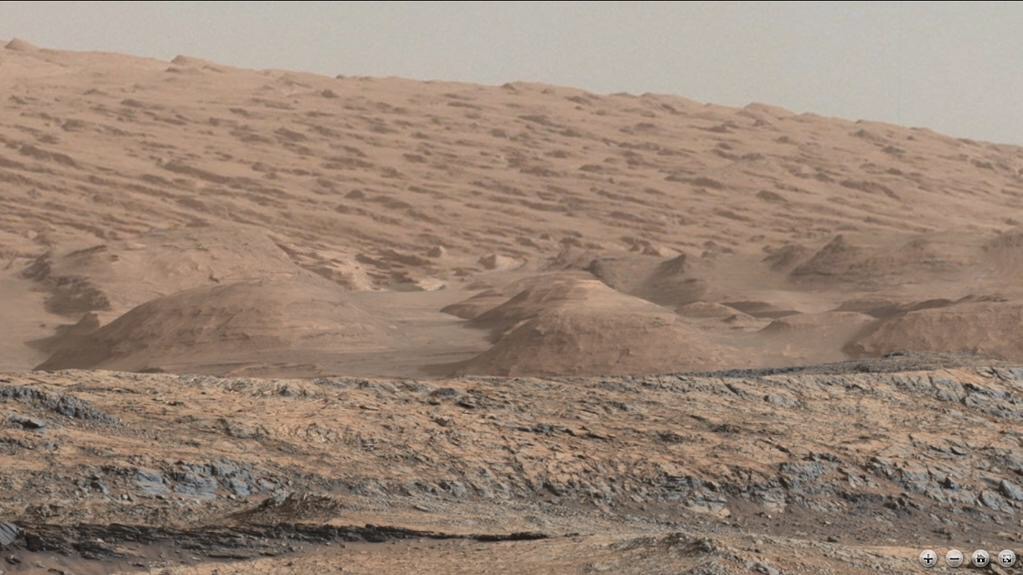 The foothills of Mount Sharp as recently imaged by Curiosity. Image Credit: NASA/JPL-Caltech/MSSS/Lars (@LarsTheWanderer)