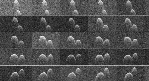 Radar images of near-Earth asteroid 1999 JD6, taken on July 25, 2015. Image credit: NASA/JPL-Caltech/GSSR