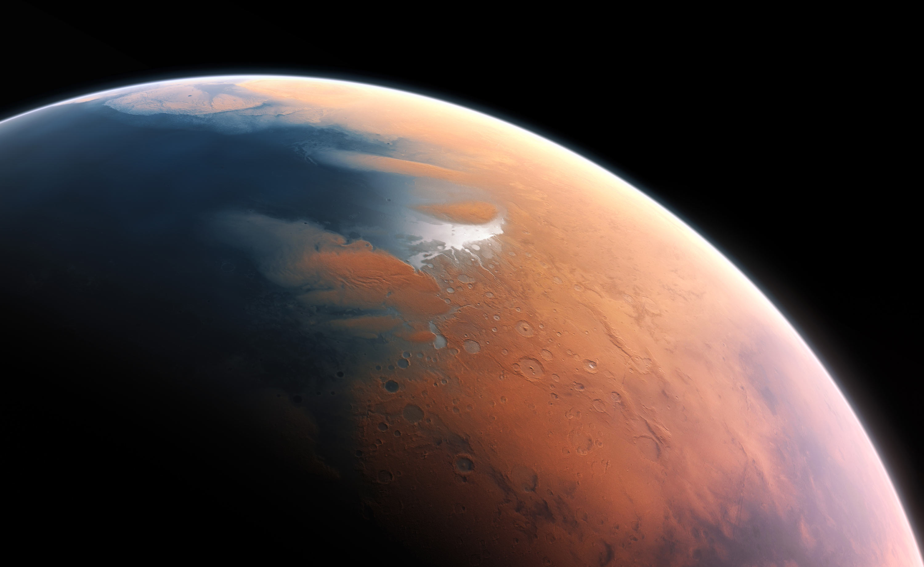 Mars used to have a thicker atmosphere and water on its surface. Image Credit: M. Kornmesser/ESO